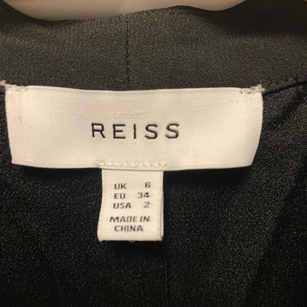 Reiss raya strappy asymmetrical midi dress size 2 black - Picture 8 of 14